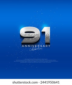 Silver metallic design number. 91st anniversary celebration with elegant 3d design. Premium vector background for greeting and celebration.
