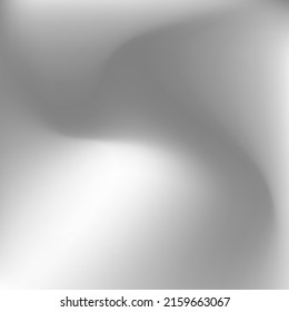 Silver Metallic Dynamic Grey Smooth Surface. Light Fluid Water Sky Background. Dark Liquid Aluminium Wavy Monochromatic Gradient Background. Blurred Curve Calm Soft Light Swirl Gradient Mesh.