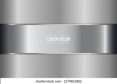 Silver metallic glossy background.Bright metal texture.paper cut style.Art design layout for banner, business, presentations, flyers, posters.Vector illustration.Eps10 