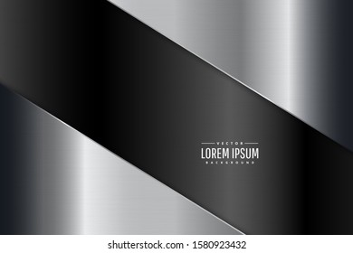 Silver metallic glossy background.Bright metal texture.paper cut style.Art design layout for banner, business, presentations, flyers, posters.Vector illustration.Eps10 