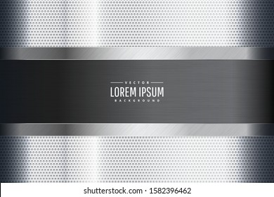 Silver metallic glossy background.Bright metal texture.paper cut style.Art design layout for banner, business, presentations, flyers, posters.Vector illustration.Eps10 
