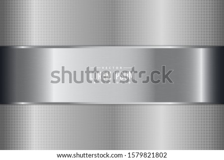 Silver metallic glossy background.Bright metal texture.paper cut style.Art design layout for banner, business, presentations, flyers, posters.Vector illustration.Eps10 