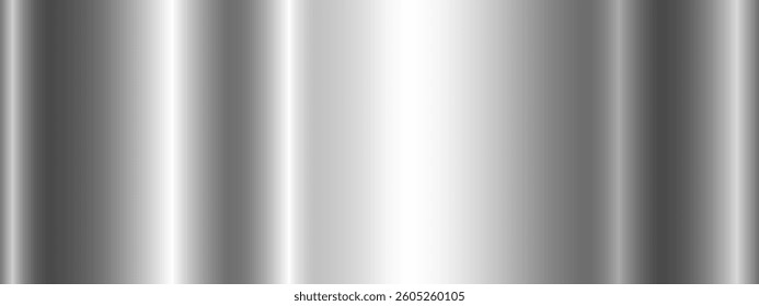 Silver metallic gradient. Metallic polished glossy abstract background. The texture of a smooth metal surface. Vector EPS 10.