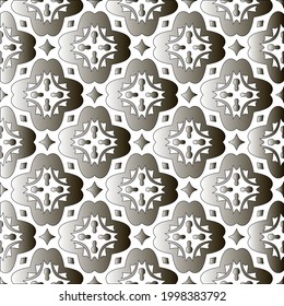 Silver metallic gradient with repeat Pattern . Abstract metallic background.