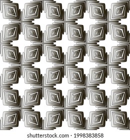 Silver metallic gradient with repeat Pattern . Abstract metallic background.