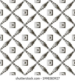 Silver metallic gradient with repeat Pattern . Abstract metallic background.