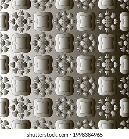 Silver metallic gradient with repeat Pattern . Abstract metallic background.