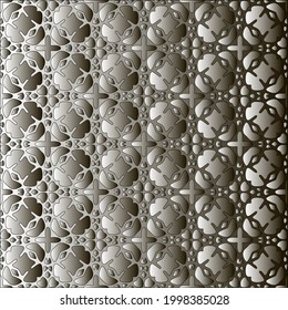 Silver metallic gradient with repeat Pattern . Abstract metallic background.