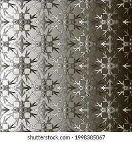 Silver metallic gradient with repeat Pattern . Abstract metallic background.
