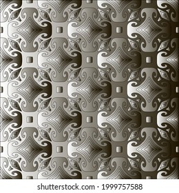 Silver metallic gradient with repeat Pattern . Abstract metallic background.