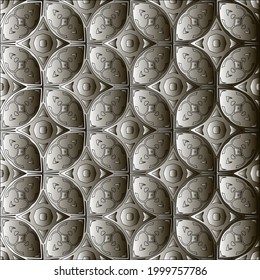 Silver metallic gradient with repeat Pattern . Abstract metallic background.