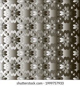 Silver metallic gradient with repeat Pattern . Abstract metallic background.