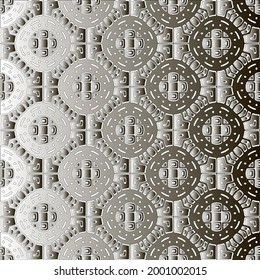 Silver metallic gradient with repeat Pattern . Abstract metallic background.
