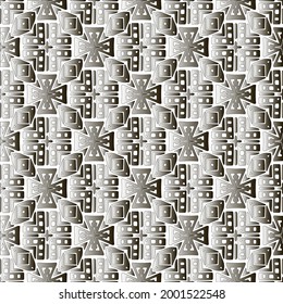 Silver metallic gradient with repeat Pattern . Abstract metallic background.