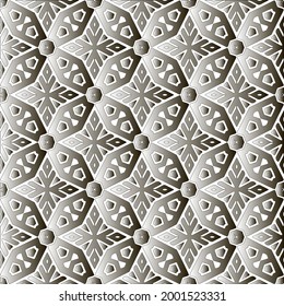 Silver metallic gradient with repeat Pattern . Abstract metallic background.