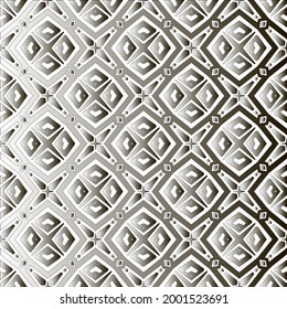 Silver metallic gradient with repeat Pattern . Abstract metallic background.