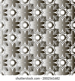 Silver metallic gradient with repeat Pattern . Abstract metallic background.