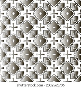 
Silver metallic gradient with repeat Pattern . Abstract metallic background.