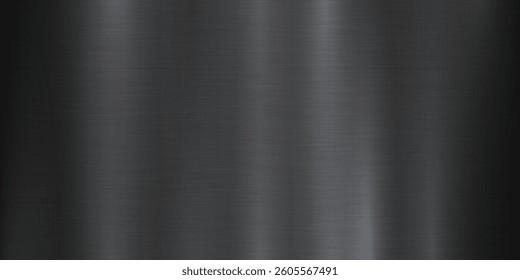Silver metallic gradient with scratches. Titan, steel, chrome, nickel foil surface texture effect. Vector illustration.