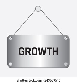 silver metallic growth sign hanging on the wall 