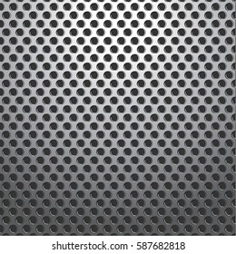 Silver Metallic Holes Plate Background Seamless