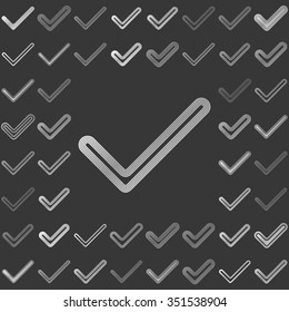 Silver metallic line confirm logo design set