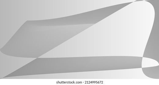 Silver Metallic Monochromatic Dynamic Original Background. Minimal Fluid Shape Alluminium Gradient Mesh. Smooth Gray Futuristic Modern Horizontal Lines. Technology Digital Grey Layers Illustration.