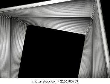 Silver metallic squares abstract geometric tech background. Vector design