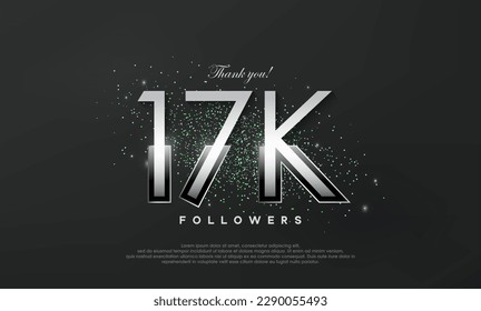 Silver metallic thank you so much for 17k followers, luxurious and elegant design.