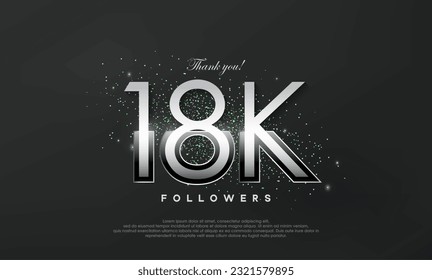 Silver metallic thank you so much for 18k followers, luxurious and elegant design.