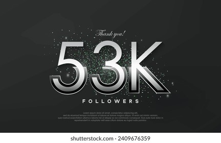 Silver metallic thank you so much for 53k followers, luxurious and elegant design.