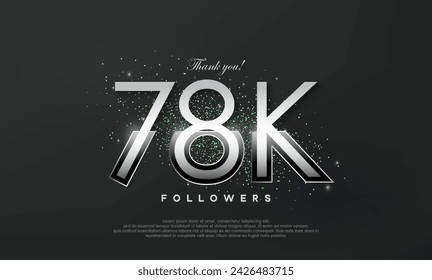 Silver metallic thank you so much for 78k followers, luxurious and elegant design.
