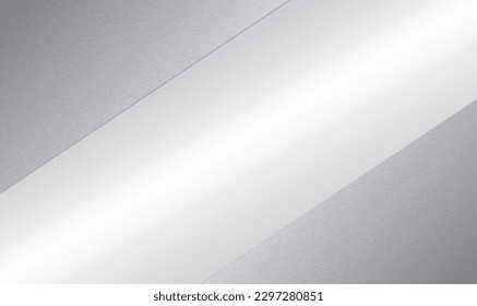 Silver metallic triangle overlap on metal texture background. Modern luxury and elegant design with copy space. Elegant metallic background. Modern luxury futuristic background texture. Vector EPS10.