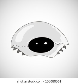 Silver metallic turtle isolated on white background, vector illustration 