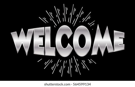 silver metallic welcome firework
