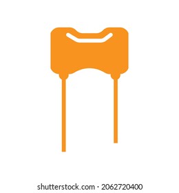 Silver mica capacitor solid icon, electronic and circuit part accessories 4000x4000 pixel of artboard white background