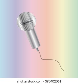 silver microphone on a colorful background