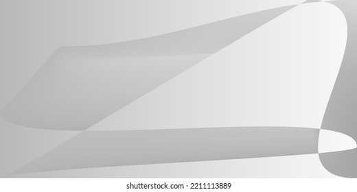 Silver Minimal Monochromatic Layers Original Background. Digital Futuristic Technology Dynamic Illustration. Grey Alluminium Shape Fluid Gradient Mesh. Smooth Metallic Gray Modern Smooth Surface.