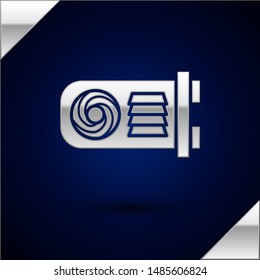 Silver Mining farm icon isolated on dark blue background. Cryptocurrency mining, blockchain technology, bitcoin, digital money market, wallet.  Vector Illustration