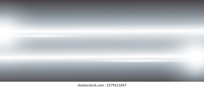 Silver mirror background. Metal foil glossy texture. Chrome steel gradient. Shiny glass with platinum gray glare. Vector aluminum striped reflection. Realistic backdrop