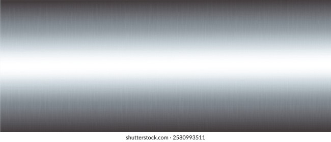 Silver mirror background. Metal foil glossy texture. Chrome steel gradient. Shiny glass with platinum gray glare. Vector brushed aluminum striped reflection. Realistic backdrop