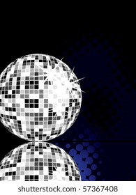 silver mirror ball - vector