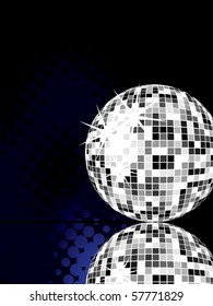 silver mirror ball - vector