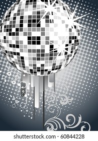 silver mirror ball - vector