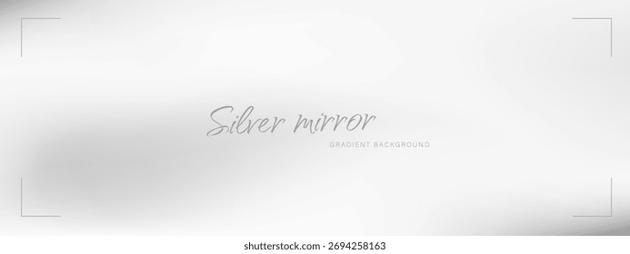 Gradiente de espelho de prata. Textura de folha fina. Aço prata e papel de parede de platina. Ilustração vetorial.