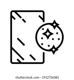 silver mirror line icon vector. silver mirror sign. isolated contour symbol black illustration