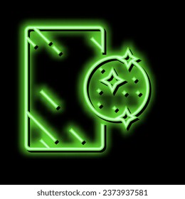 silver mirror neon light sign vector. silver mirror illustration