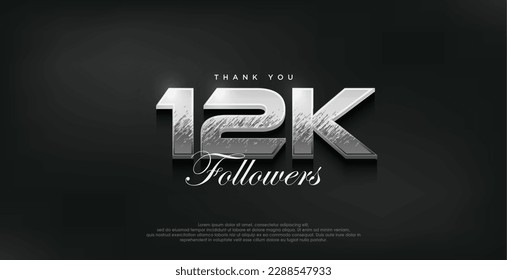 Silver modern design for a thank you 12k followers.