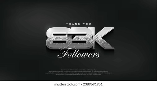 Silver modern design for a thank you 83k followers.