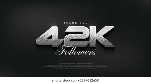 Silver modern design for a thank you 42k followers.